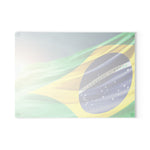 Cutting Board ( Glass ) - Brazilian Flag Decoration