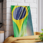 Cutting Board ( Glass ) - Brazilian Flag Decoration