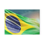 Cutting Board ( Glass ) - Brazilian Flag Decoration