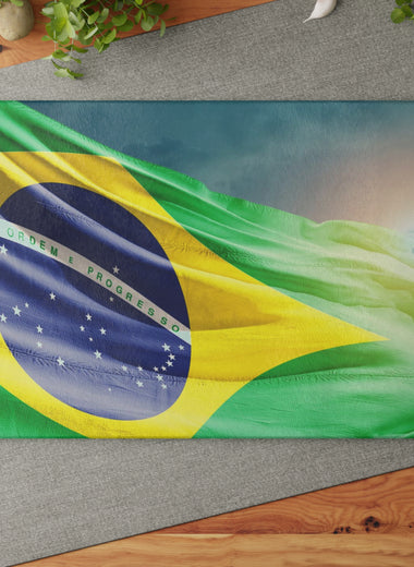 Cutting Board ( Glass ) - Brazilian Flag Decoration