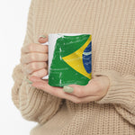 Ceramic Mug 11oz - Brazil Flag Theme